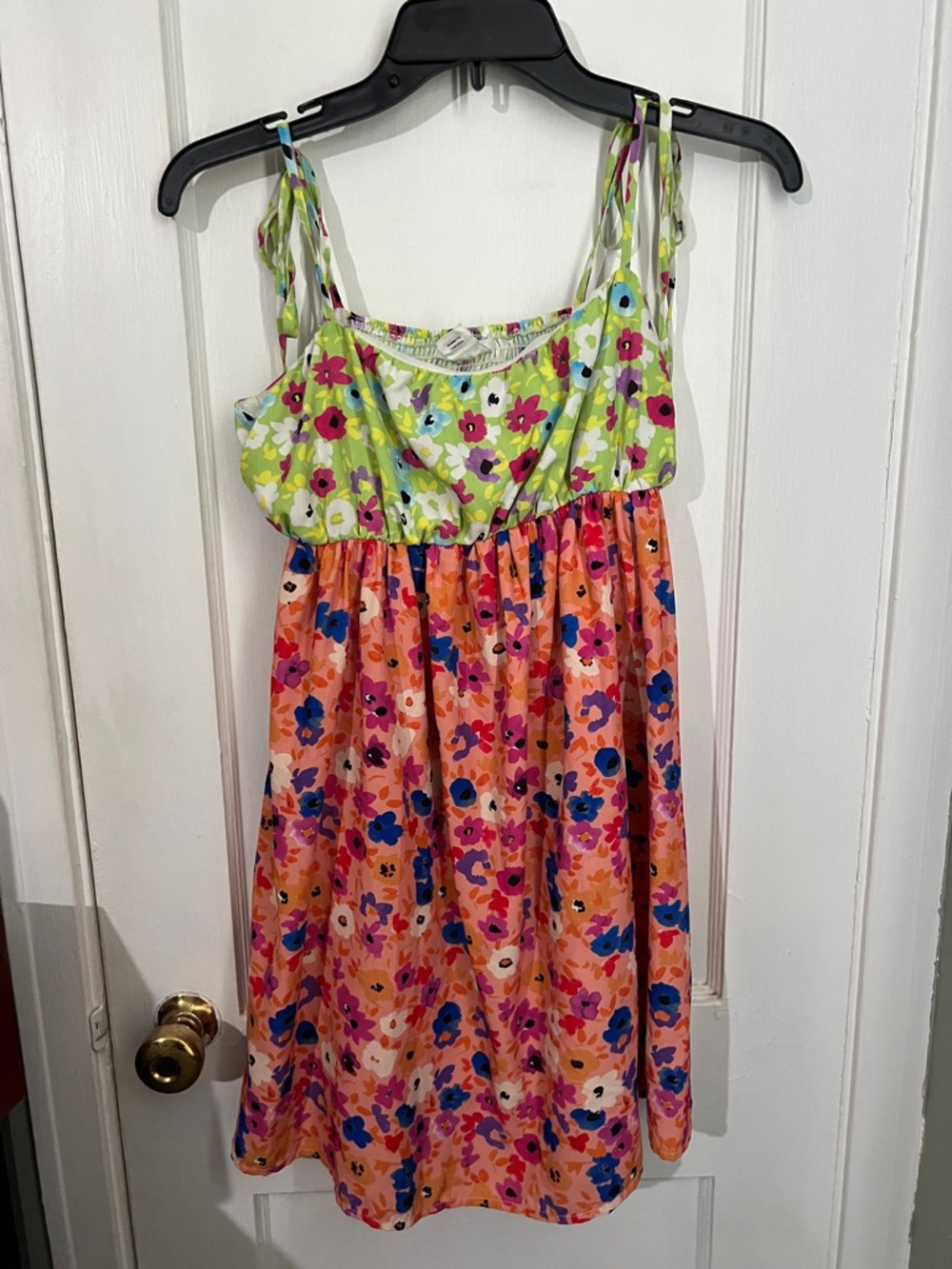 Glamorous Floral Sundress in Lime Green & Fuchsia